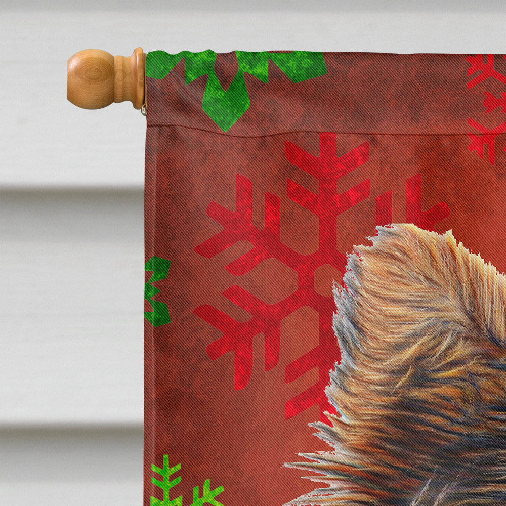 Red Snowflakes Holiday Christmas Yorkie Puppy / Yorkshire Terrier Flag Canvas House Size KJ1188CHF  the-store.com.