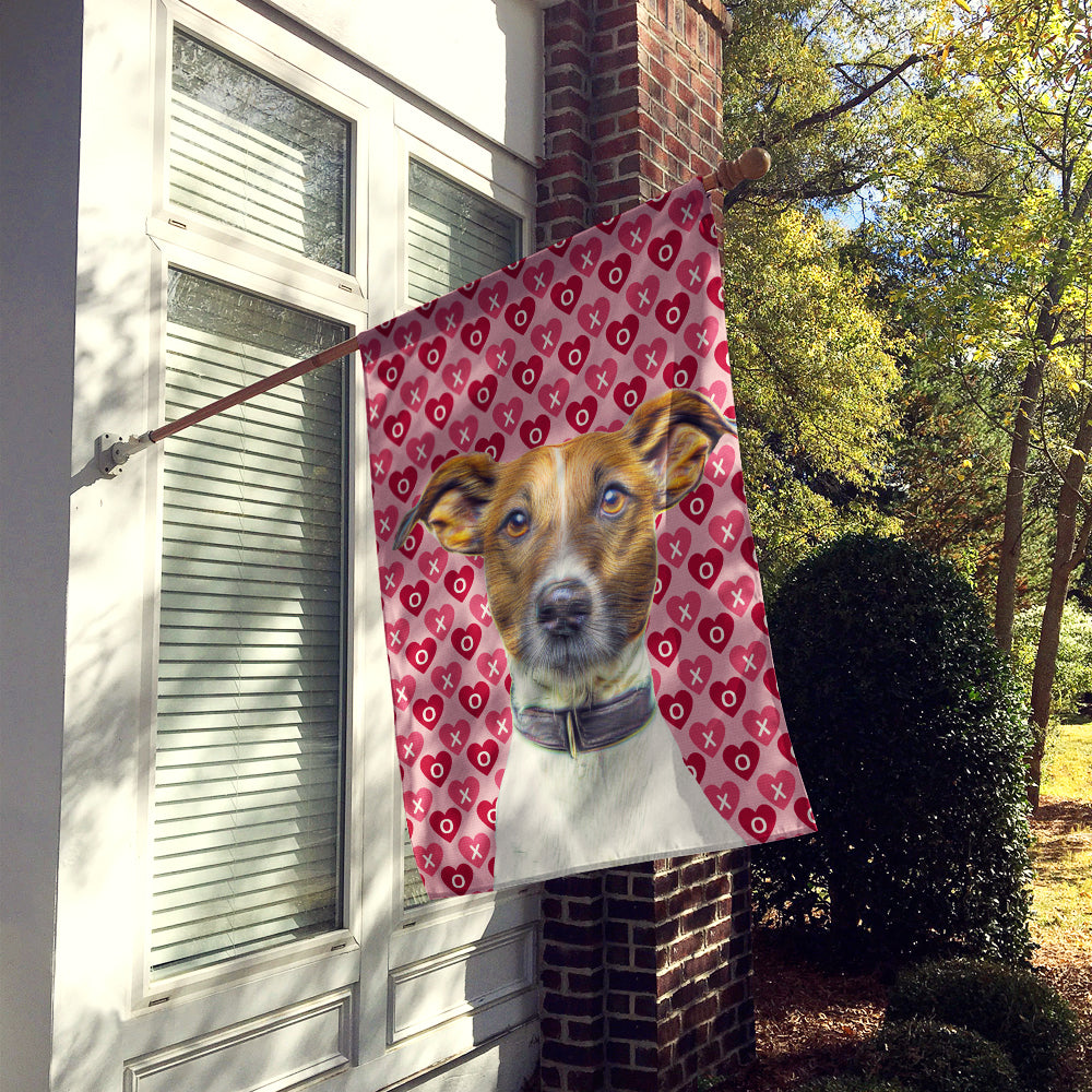 Hearts Love and Valentine's Day Jack Russell Terrier Flag Canvas House Size KJ1190CHF  the-store.com.