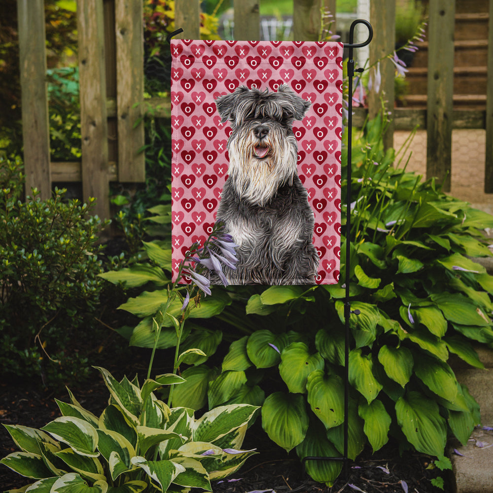 Hearts Love and Valentine's Day Schnauzer Flag Garden Size KJ1192GF.