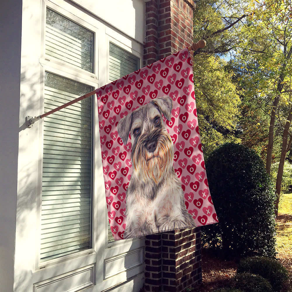 Hearts Love and Valentine's Day Schnauzer Flag Canvas House Size KJ1193CHF  the-store.com.