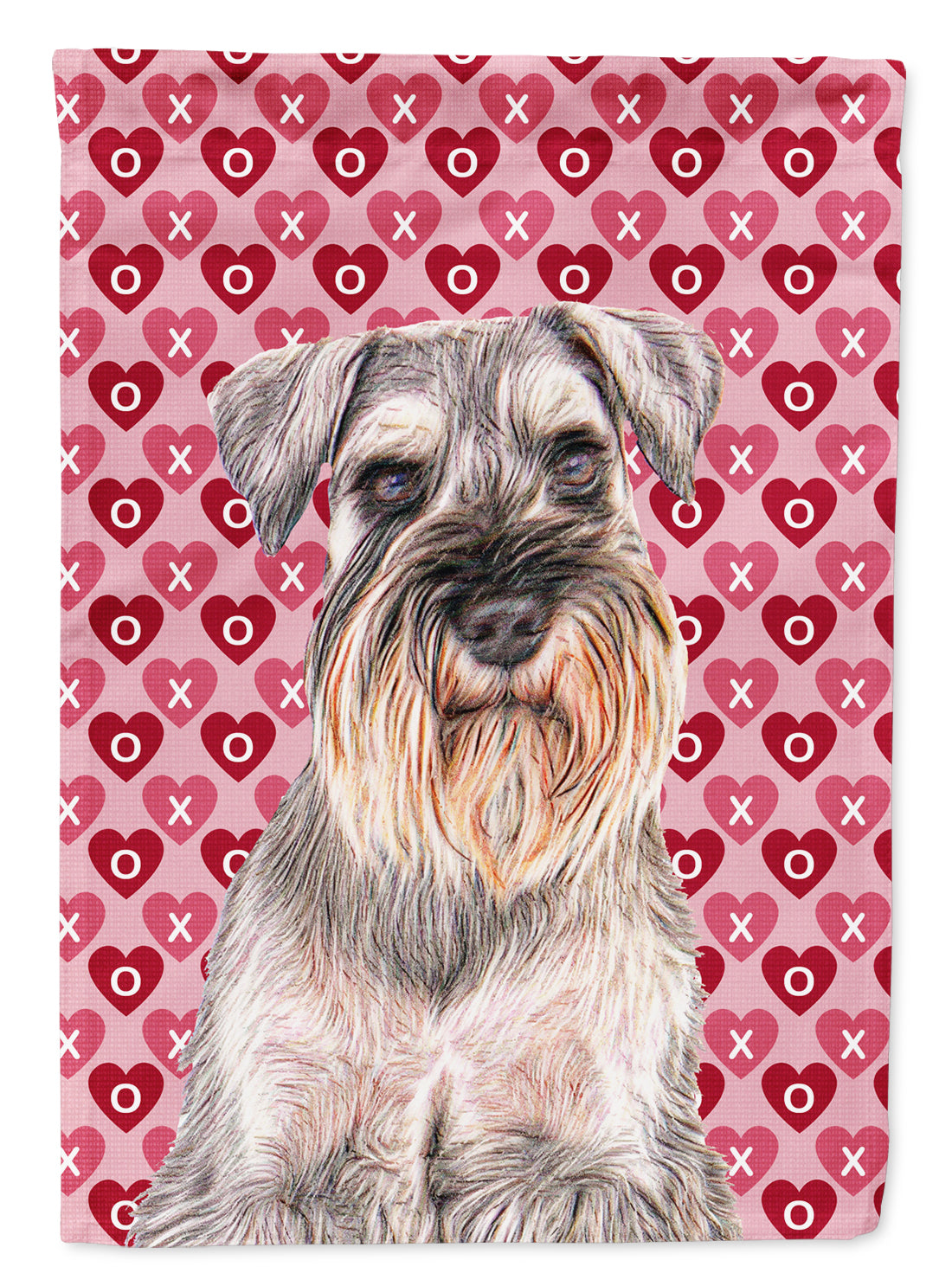 Hearts Love and Valentine's Day Schnauzer Flag Garden Size KJ1193GF.