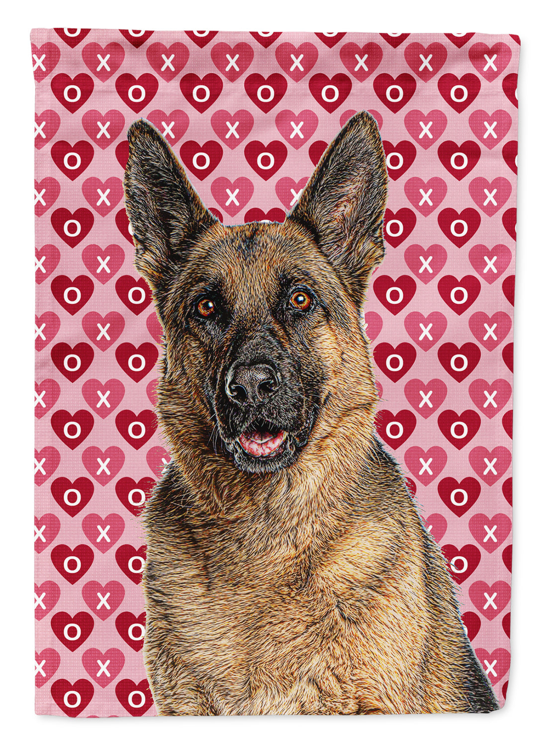 Hearts Love and Valentine's Day German Shepherd Flag Canvas House Size KJ1194CHF  the-store.com.