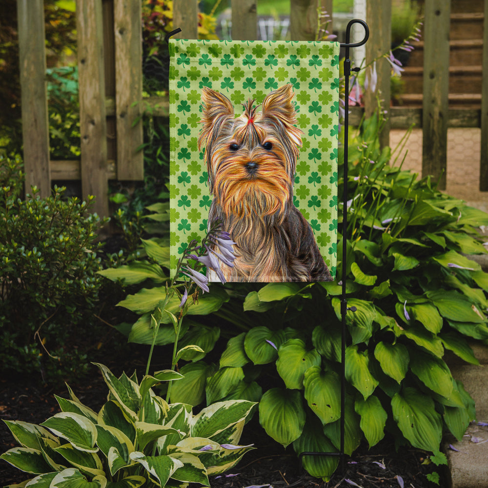 St. Patrick's Day Shamrock Yorkie / Yorkshire Terrier Flag Garden Size KJ1198GF.