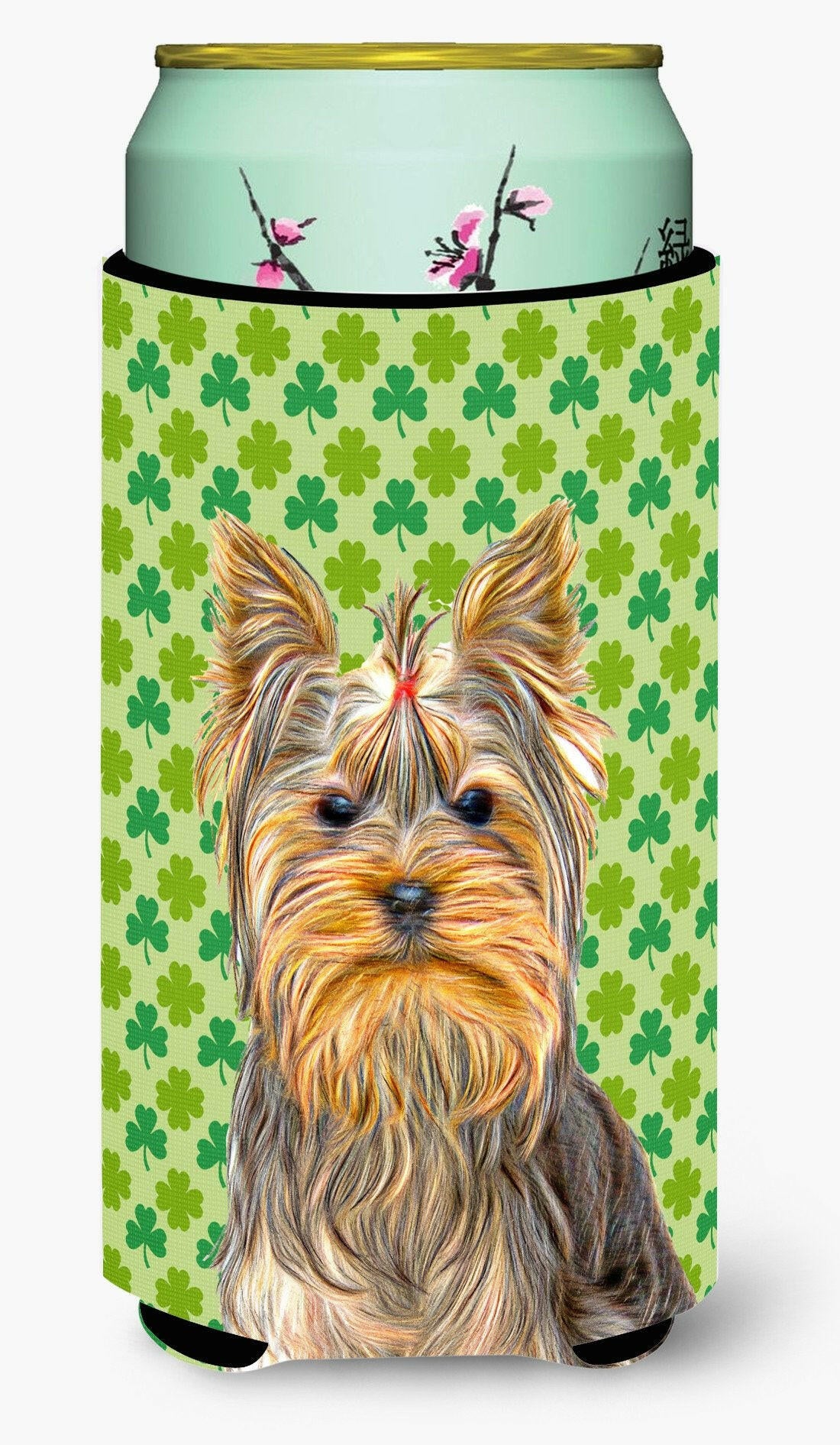 St. Patrick&#39;s Day Shamrock Yorkie / Yorkshire Terrier Tall Boy Beverage Insulator Hugger KJ1198TBC by Caroline&#39;s Treasures