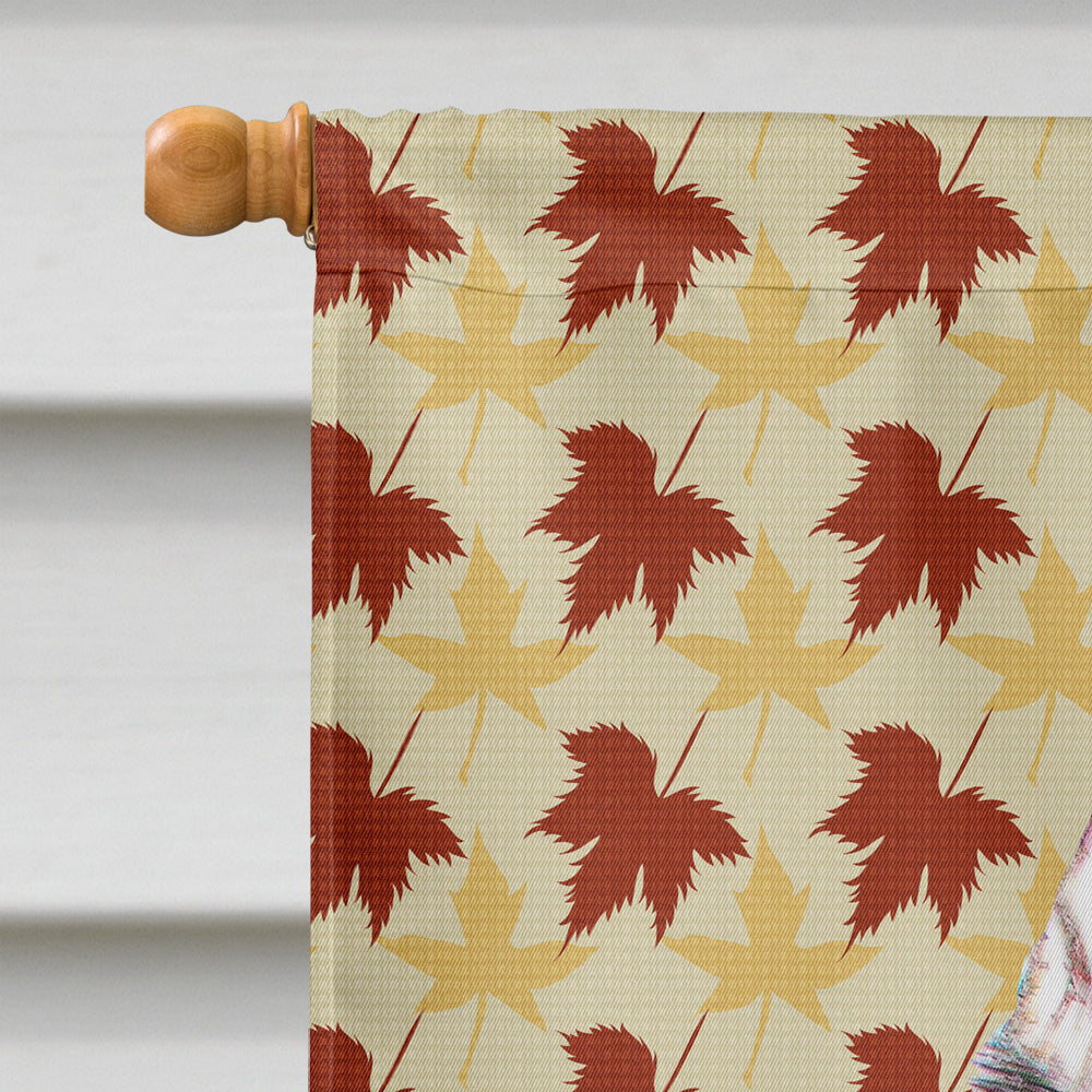 Fall Leaves Alaskan Malamute Flag Canvas House Size KJ1203CHF  the-store.com.