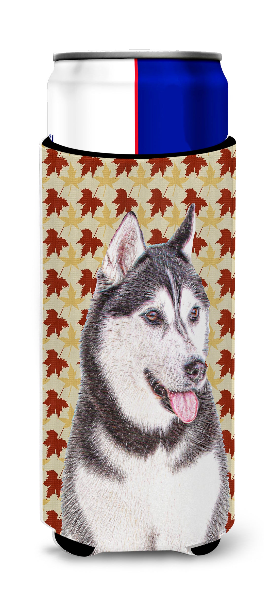 Fall Leaves Alaskan Malamute Ultra Beverage Insulators for slim cans KJ1203MUK.