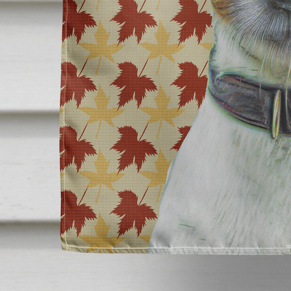 Fall Leaves Jack Russell Terrier Flag Canvas House Size KJ1204CHF  the-store.com.