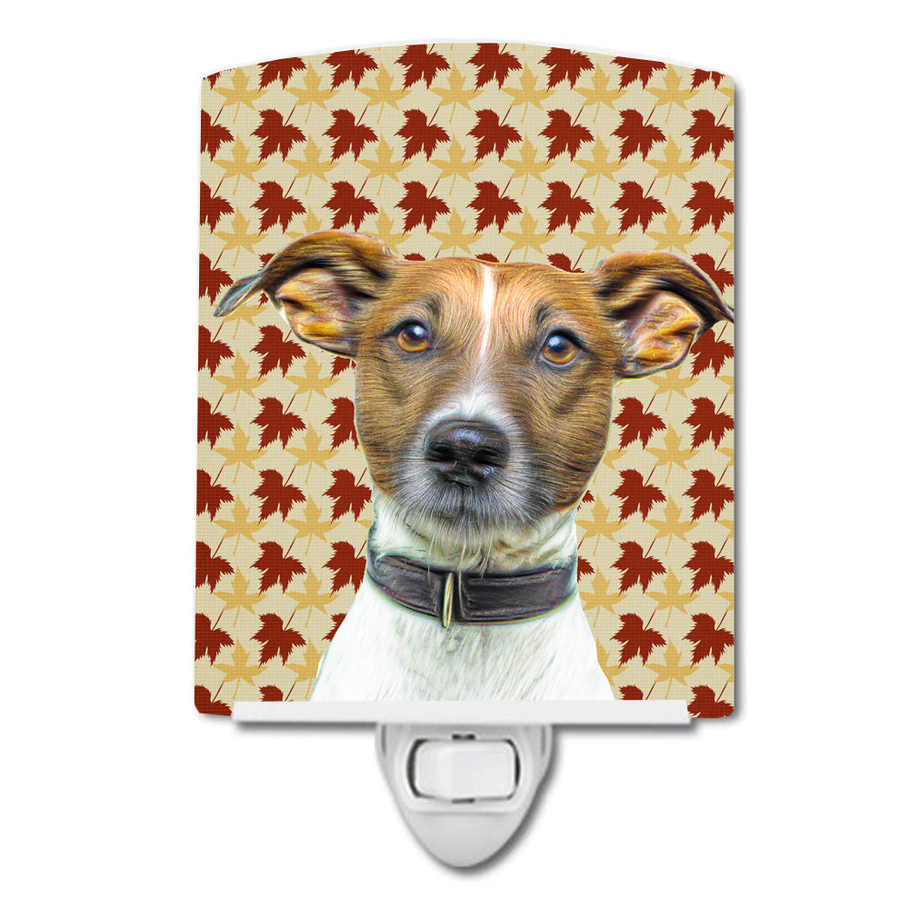 Fall Leaves Jack Russell Terrier Ceramic Night Light KJ1204CNL - the-store.com