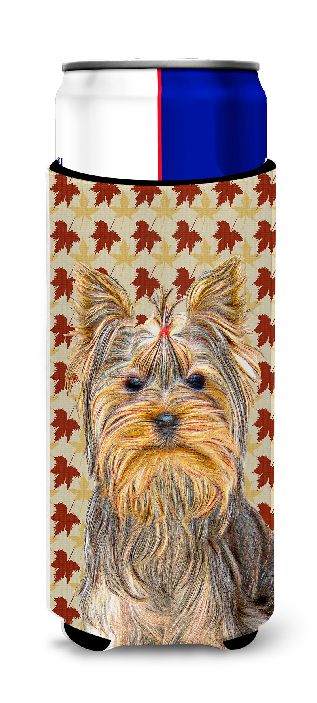 Fall Leaves Yorkie / Yorkshire Terrier Ultra Beverage Insulators for slim cans KJ1205MUK.