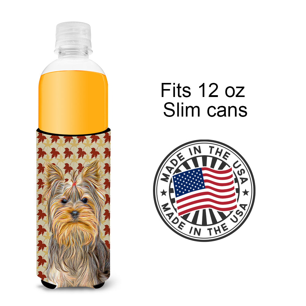 Fall Leaves Yorkie / Yorkshire Terrier Ultra Beverage Insulators for slim cans KJ1205MUK.