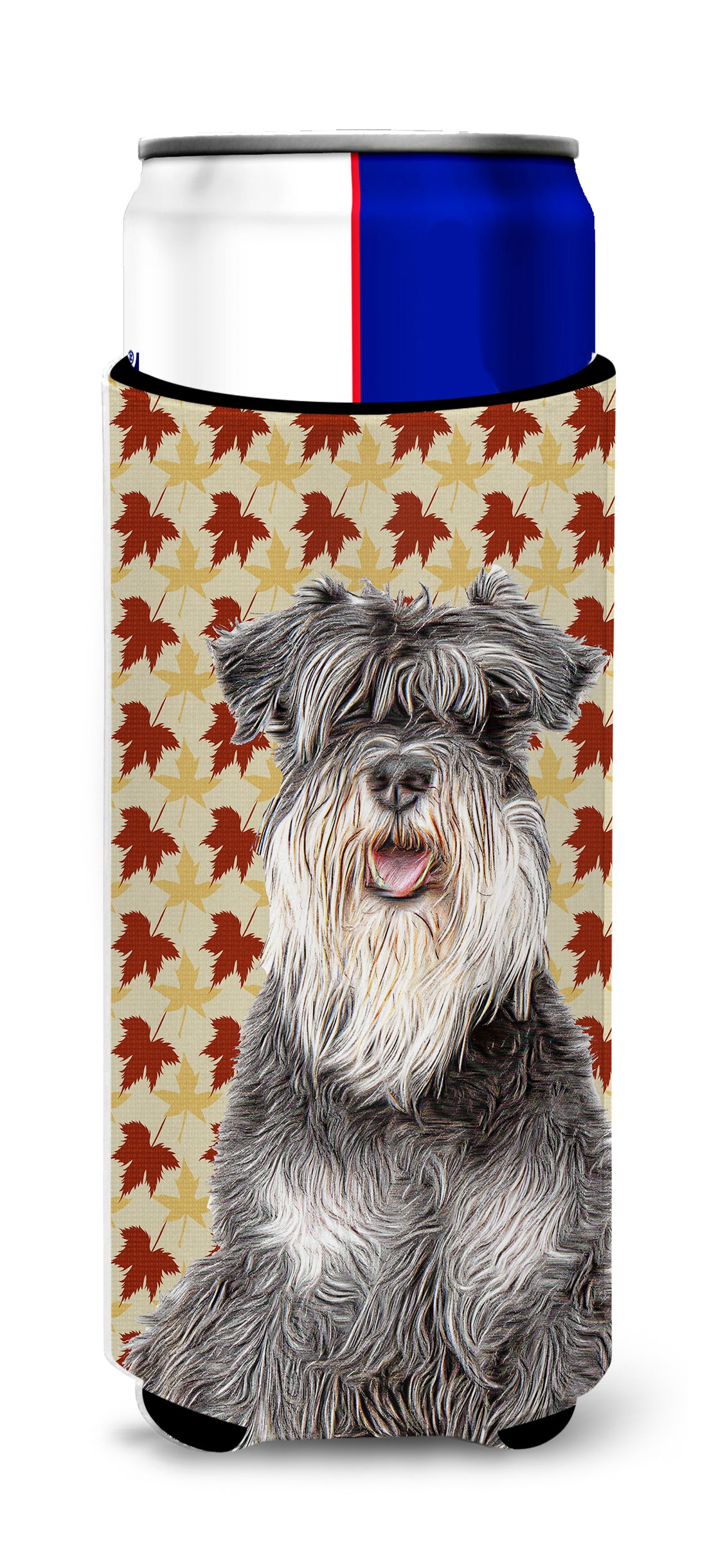 Fall Leaves Schnauzer Ultra Beverage Insulators for slim cans KJ1206MUK.