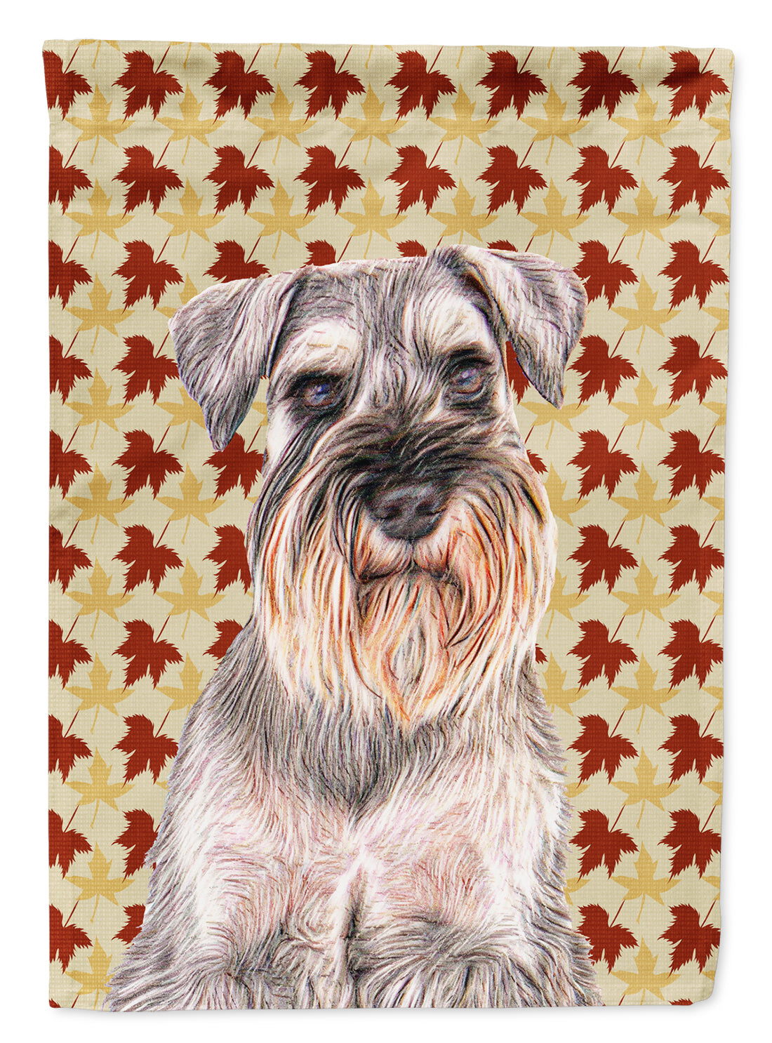 Fall Leaves Schnauzer Flag Garden Size KJ1207GF.