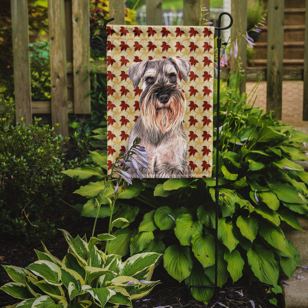 Fall Leaves Schnauzer Flag Garden Size KJ1207GF.