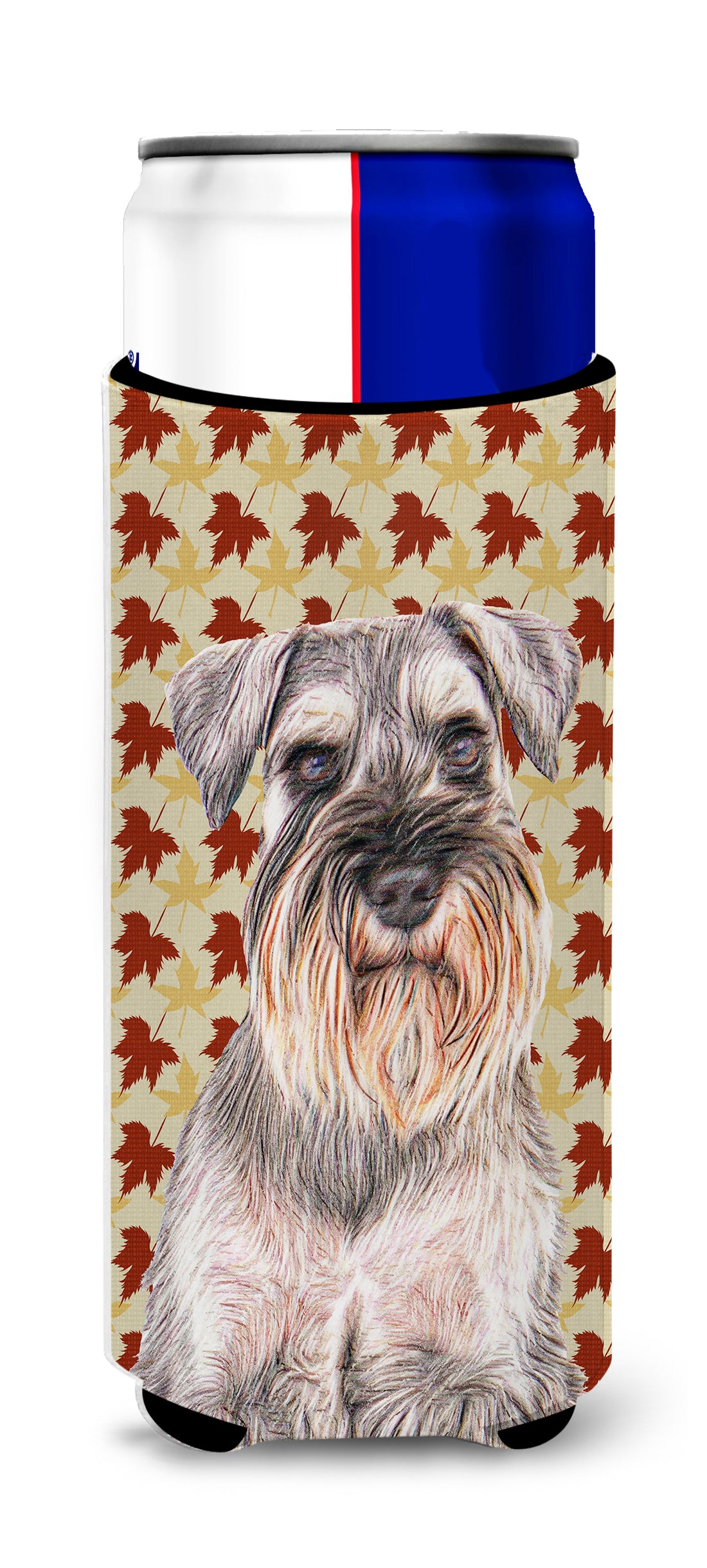 Fall Leaves Schnauzer Ultra Beverage Insulators for slim cans KJ1207MUK.