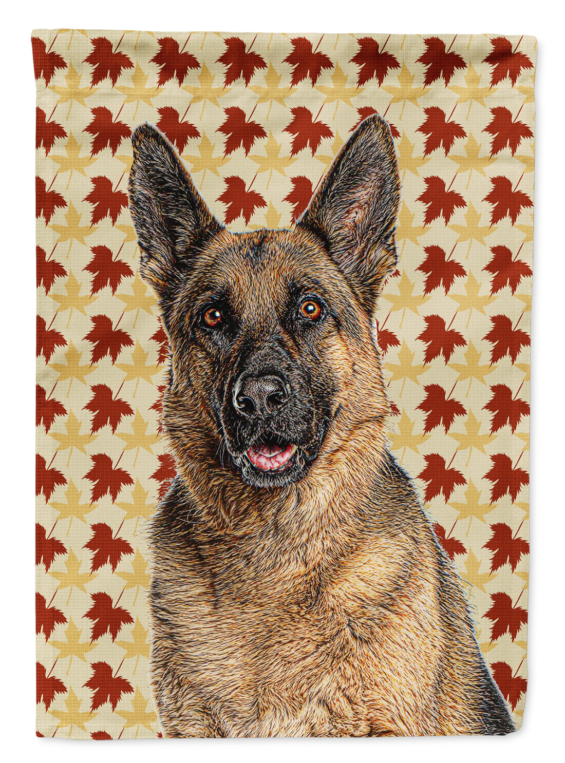 Fall Leaves German Shepherd Flag Canvas House Size KJ1208CHF  the-store.com.