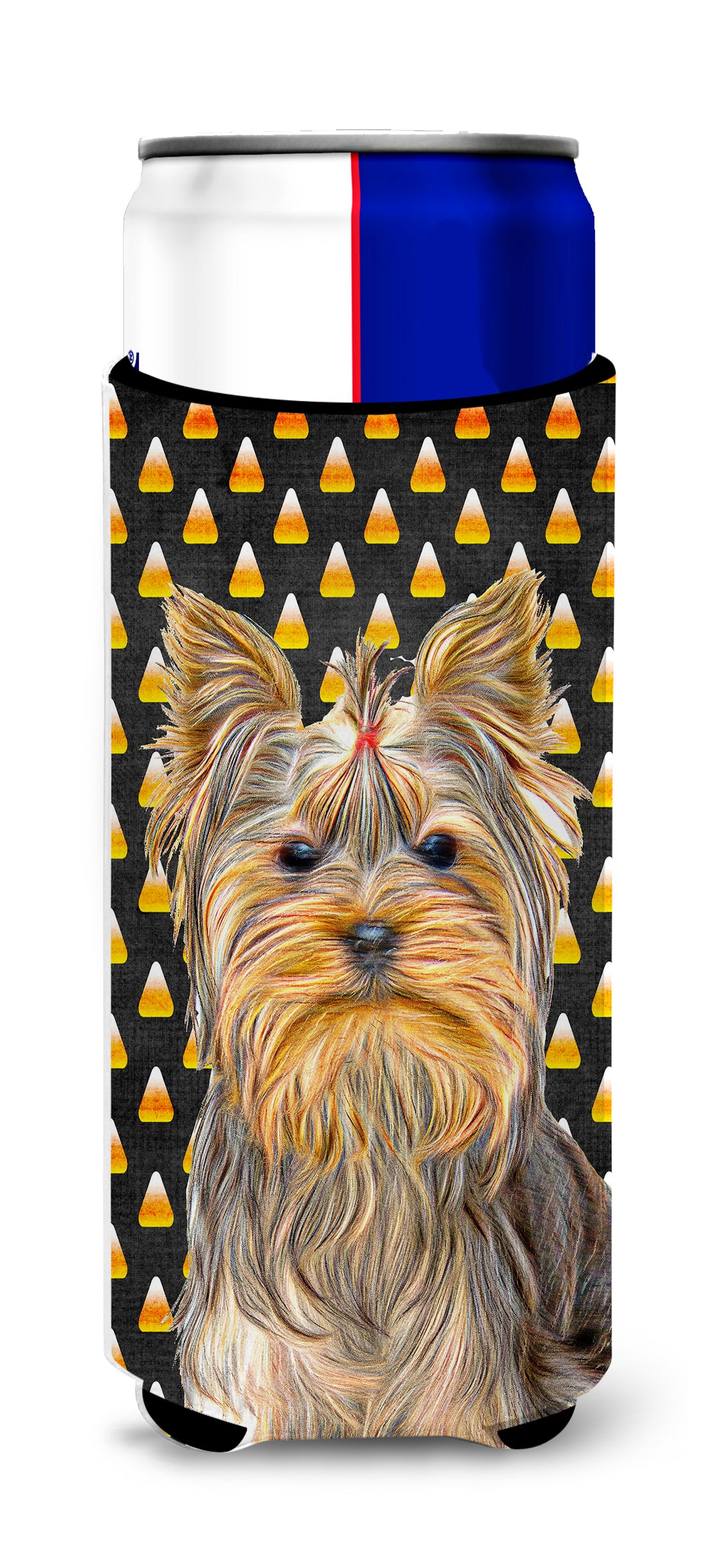 Candy Corn Halloween Yorkie / Yorkshire Terrier Ultra Beverage Insulators for slim cans KJ1212MUK.