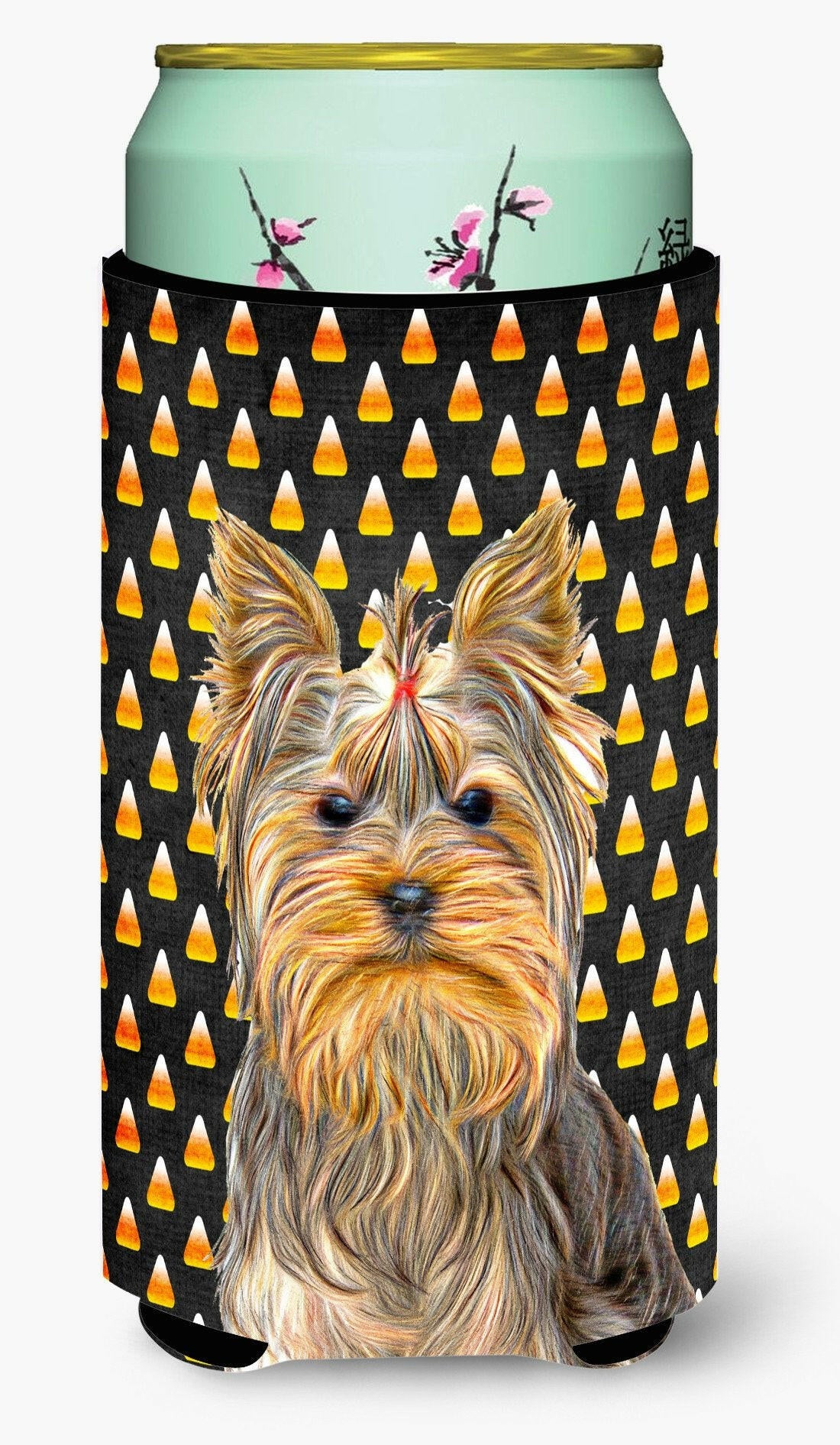 Candy Corn Halloween Yorkie / Yorkshire Terrier Tall Boy Beverage Insulator Hugger KJ1212TBC by Caroline's Treasures