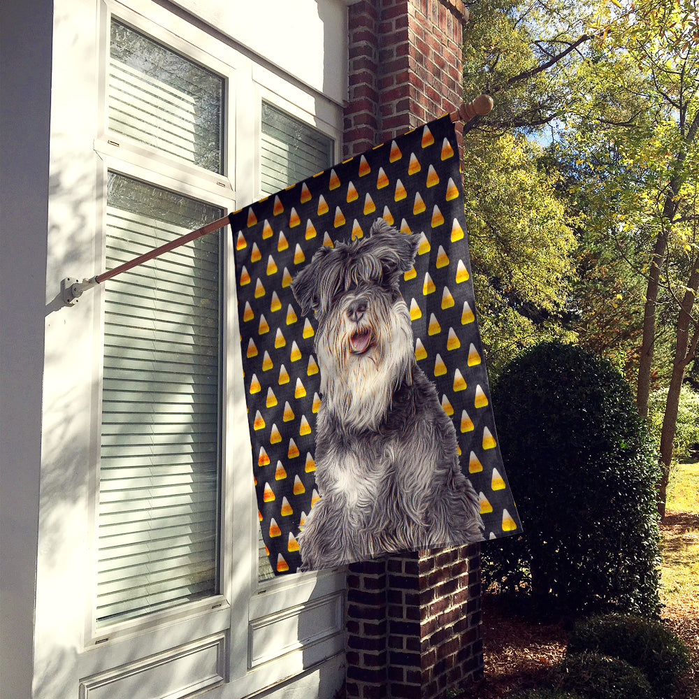 Candy Corn Halloween Schnauzer Flag Canvas House Size KJ1213CHF  the-store.com.