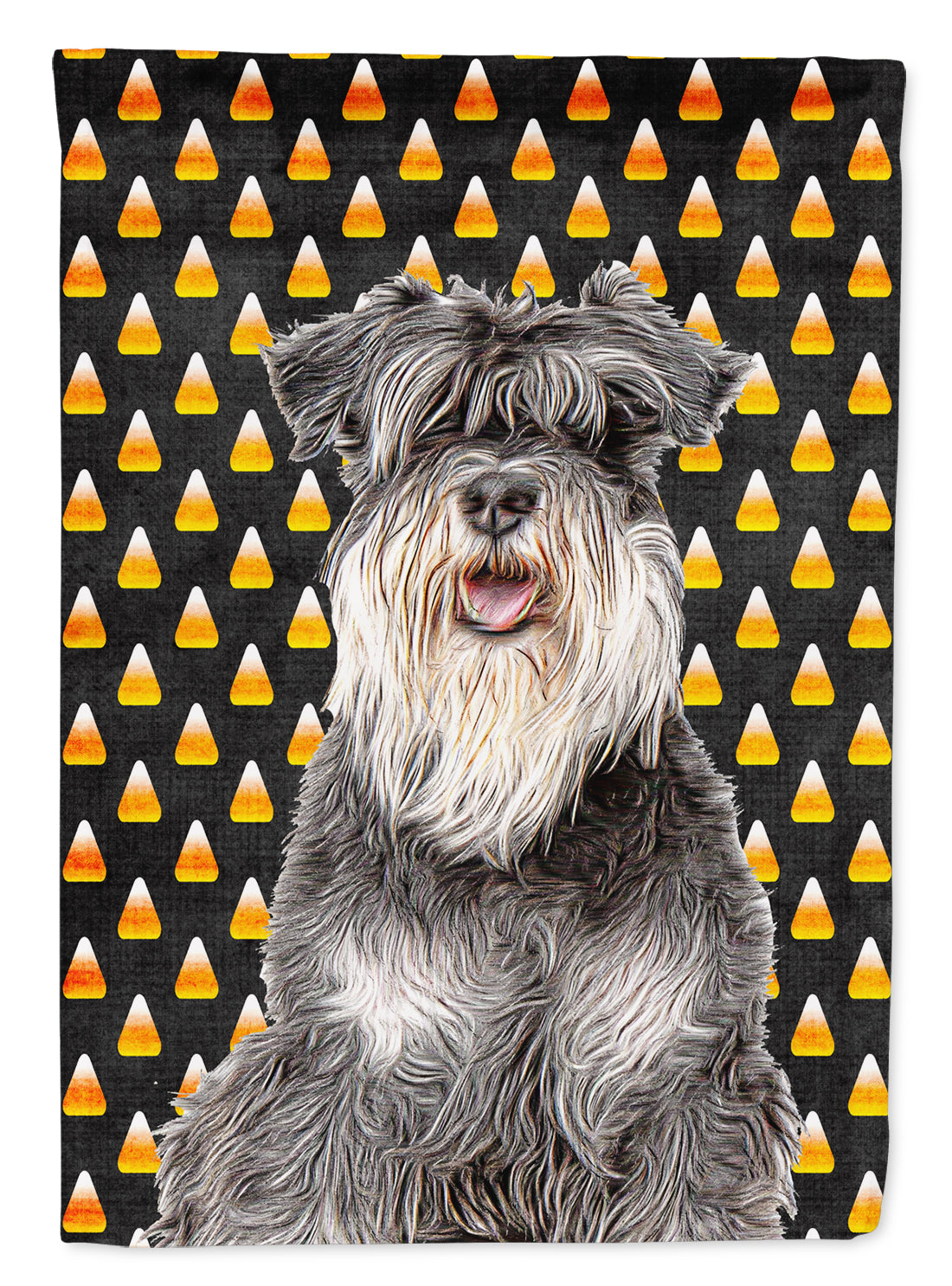 Candy Corn Halloween Schnauzer Flag Garden Size KJ1213GF.