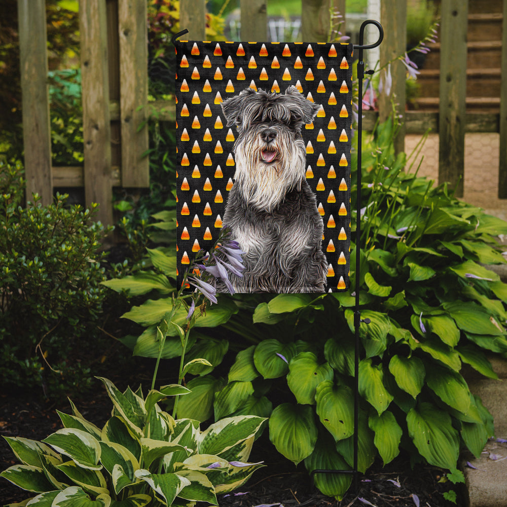 Candy Corn Halloween Schnauzer Flag Garden Size KJ1213GF.