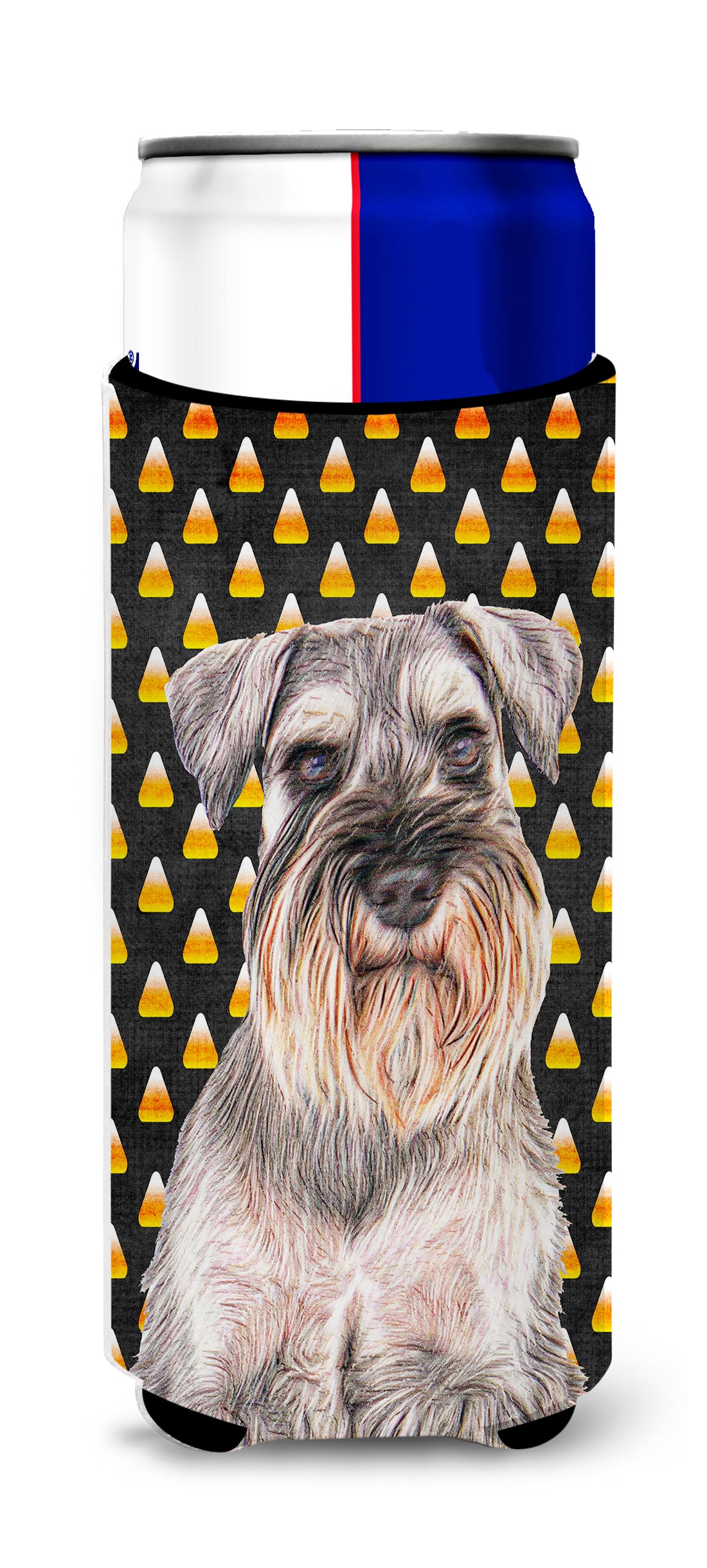 Candy Corn Halloween Schnauzer Ultra Beverage Insulators for slim cans KJ1214MUK.