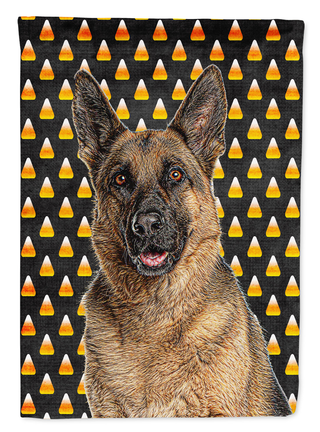 Candy Corn Halloween German Shepherd Flag Canvas House Size KJ1215CHF  the-store.com.