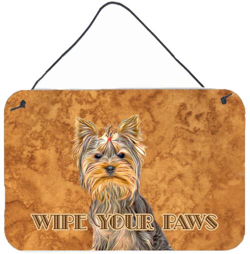 Yorkie / Yorkshire Terrier Wipe your Paws Wall or Door Hanging Prints KJ1219DS812 by Caroline's Treasures