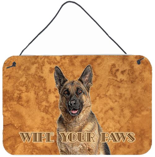 German Shepherd Wipe your Paws Wall or Door Hanging Prints KJ1222DS812 by Caroline's Treasures