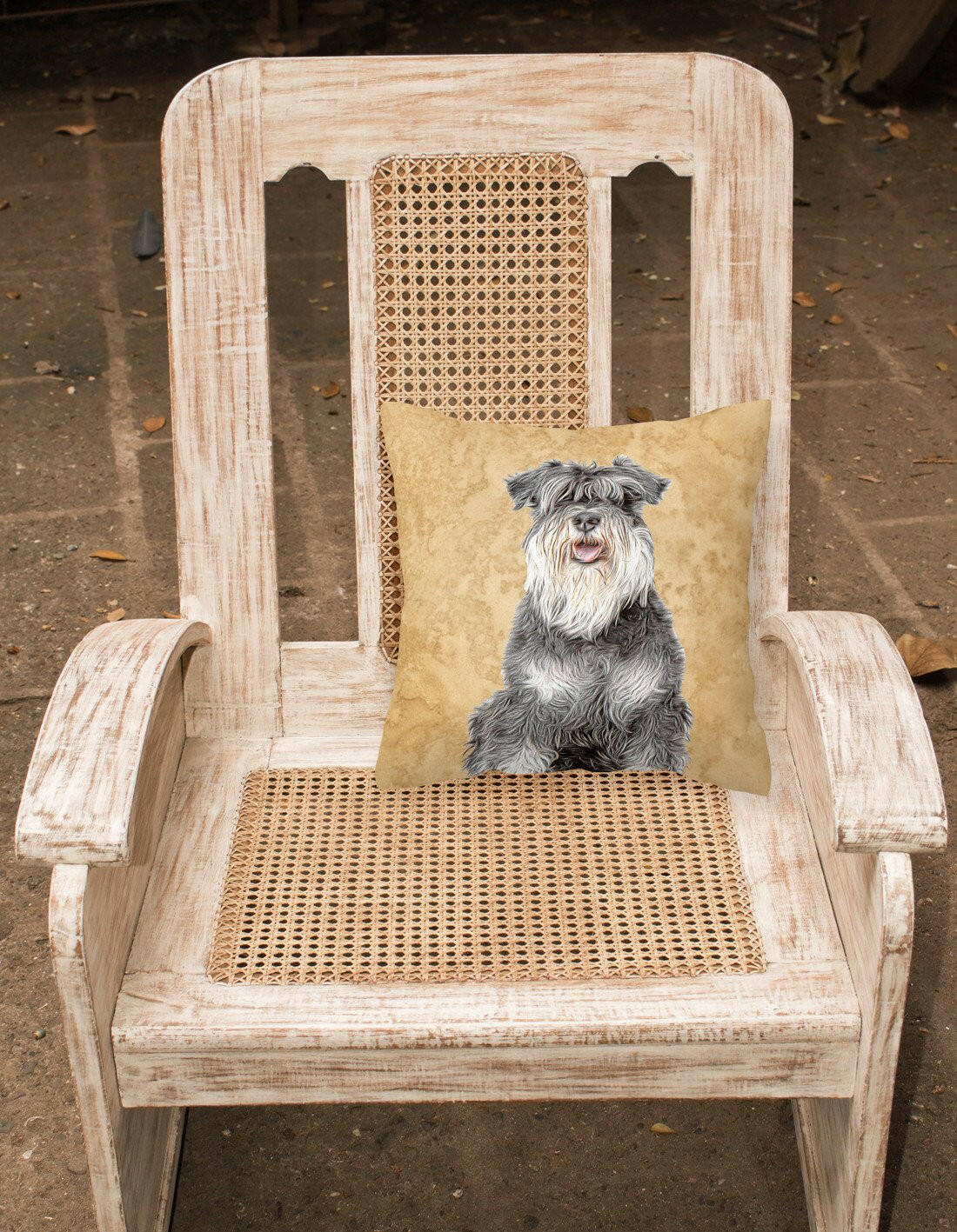 Schnauzer   Canvas Fabric Decorative Pillow KJ1228PW1414 by Caroline's Treasures