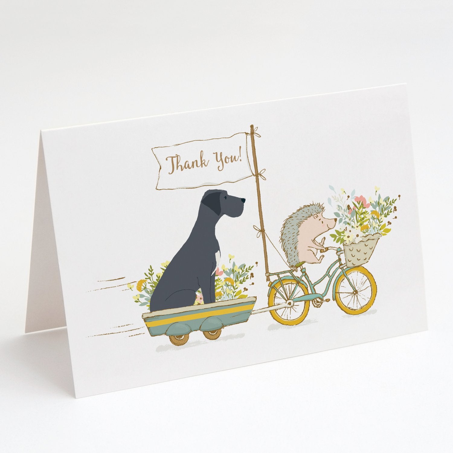 Buy this Great Dane Black Natural Ears Greeting Cards and Envelopes Pack of 8