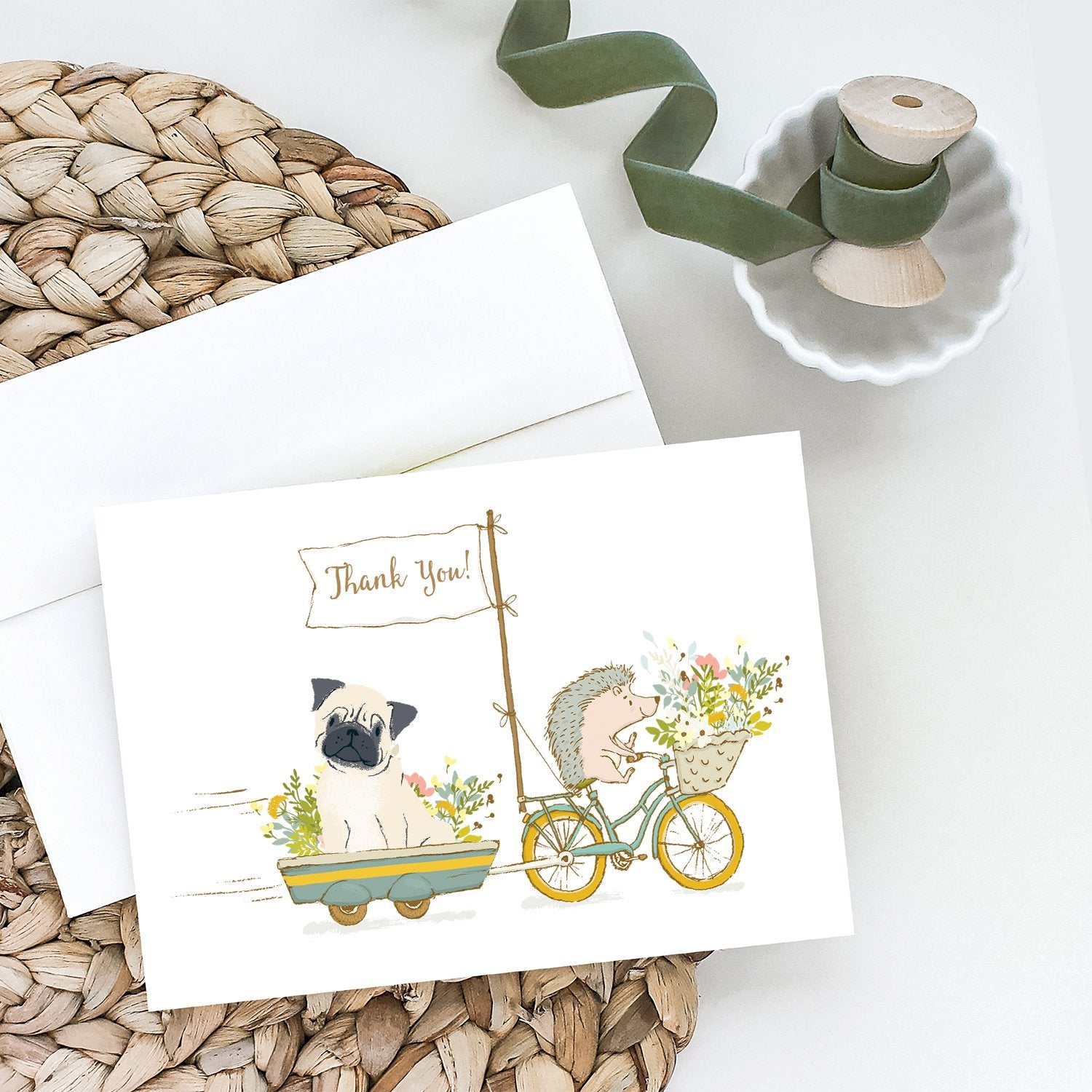 Buy this Pug Fawn Greeting Cards and Envelopes Pack of 8