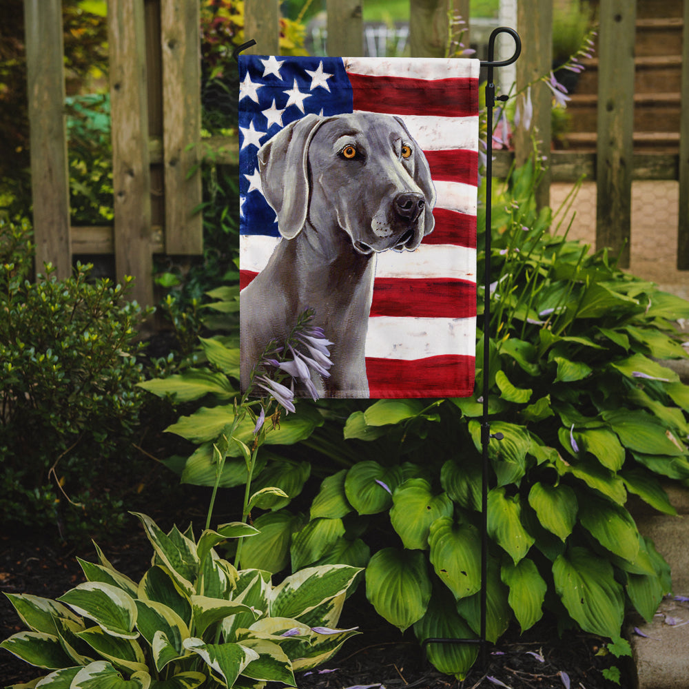 USA American Flag with Weimaraner Flag Garden Size.