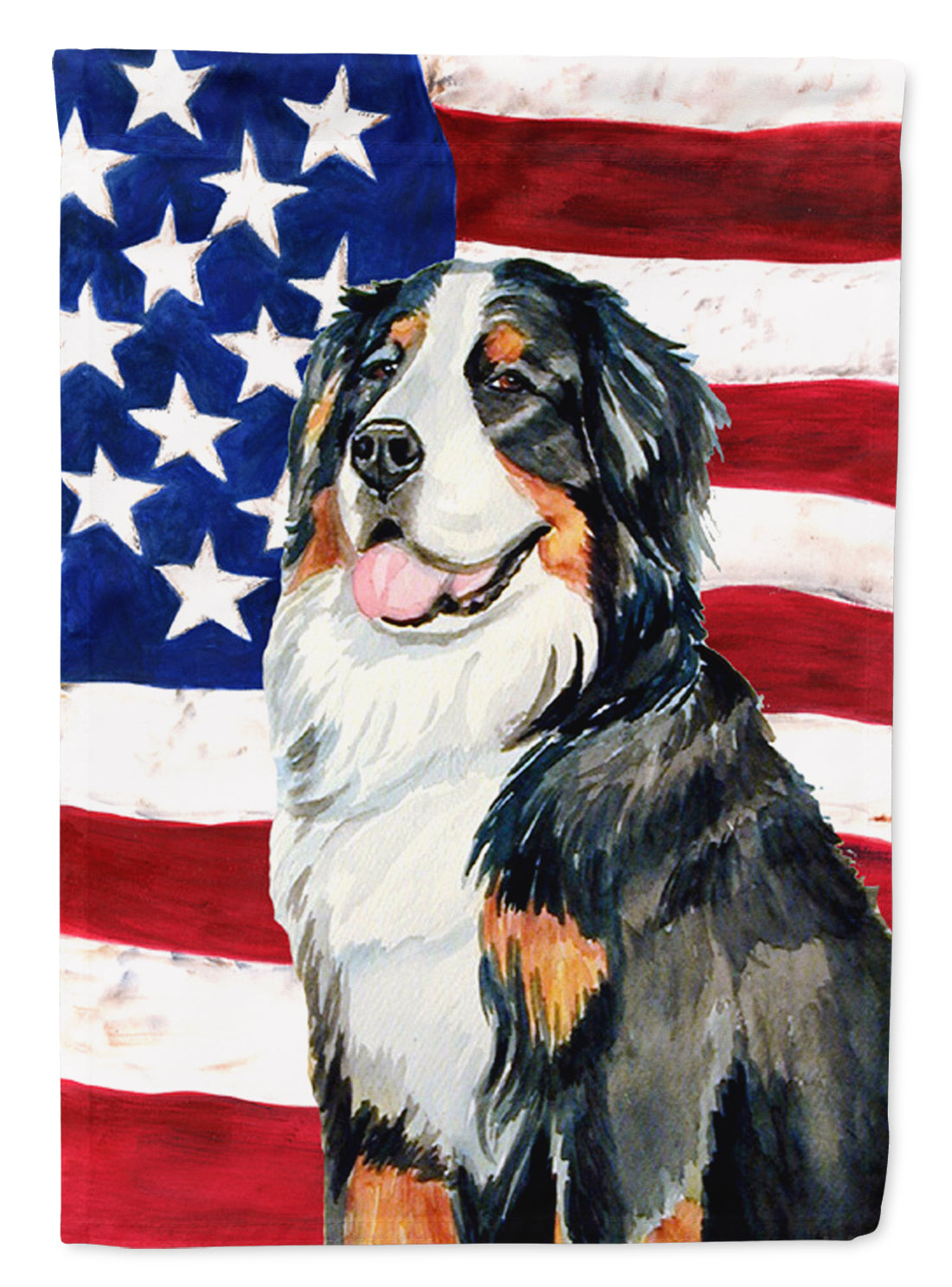 USA American Flag with Bernese Mountain Dog Flag Garden Size.