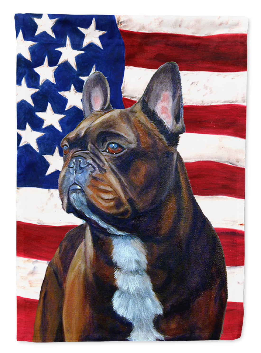 USA American Flag with French Bulldog Flag Garden Size.