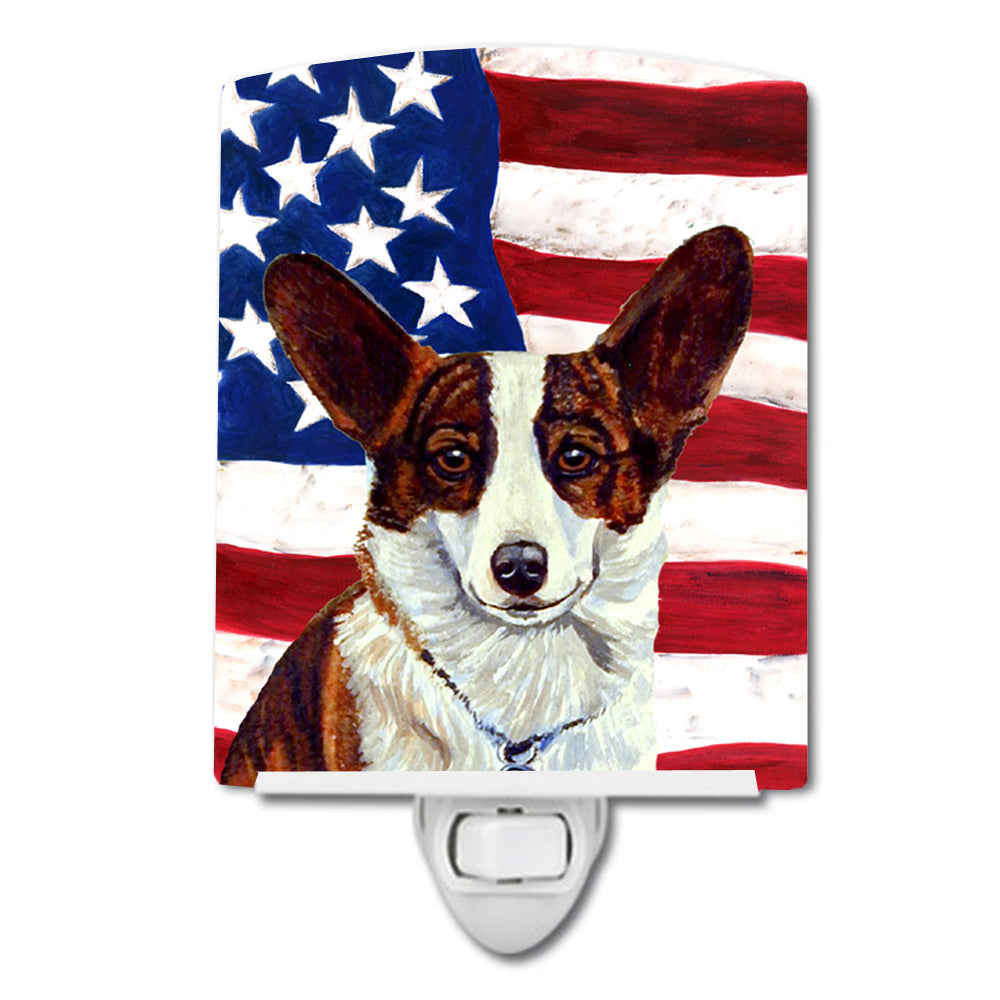 USA American Flag with Corgi Ceramic Night Light LH9011CNL - the-store.com