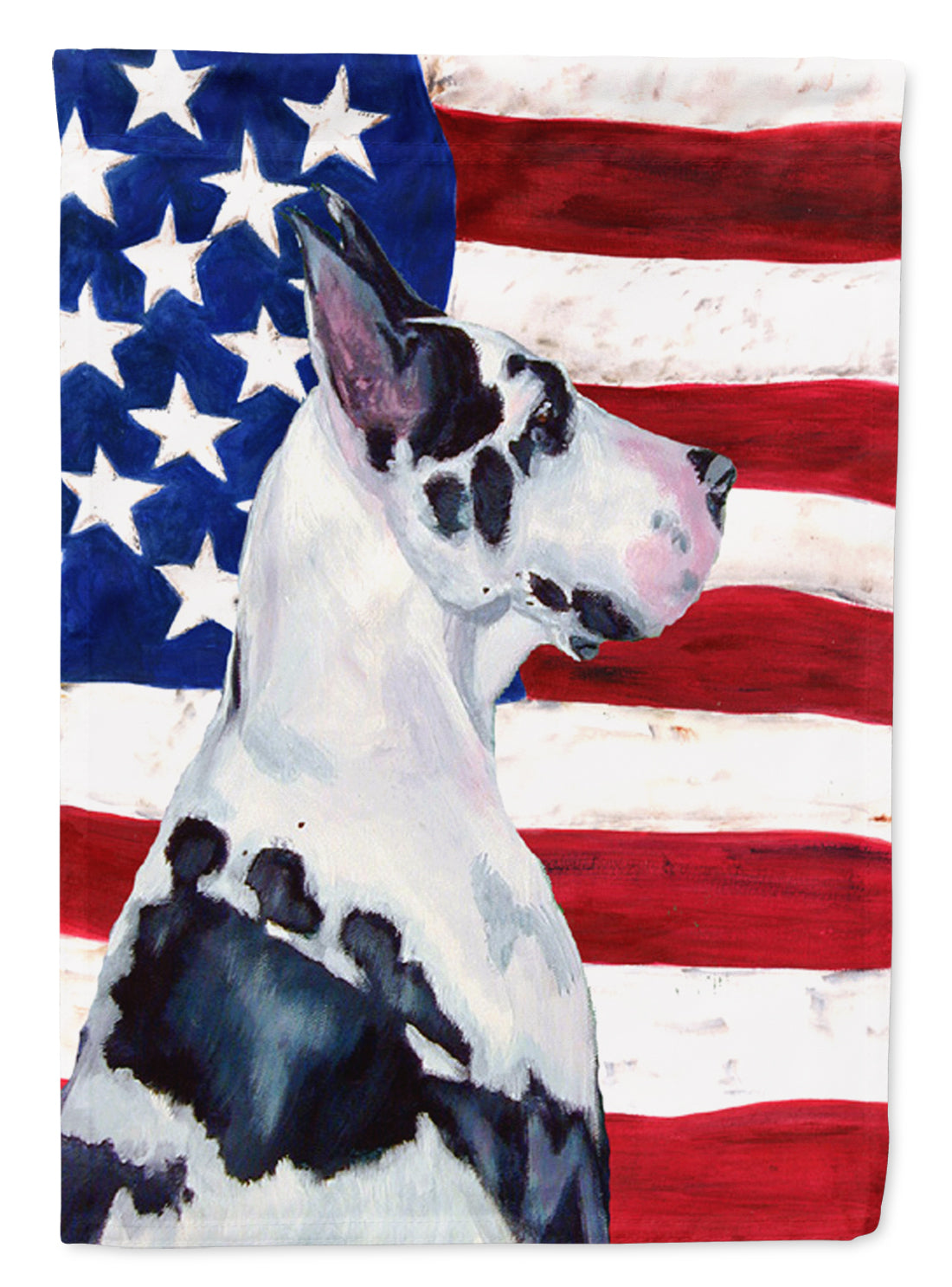 USA American Flag with Great Dane Flag Canvas House Size  the-store.com.