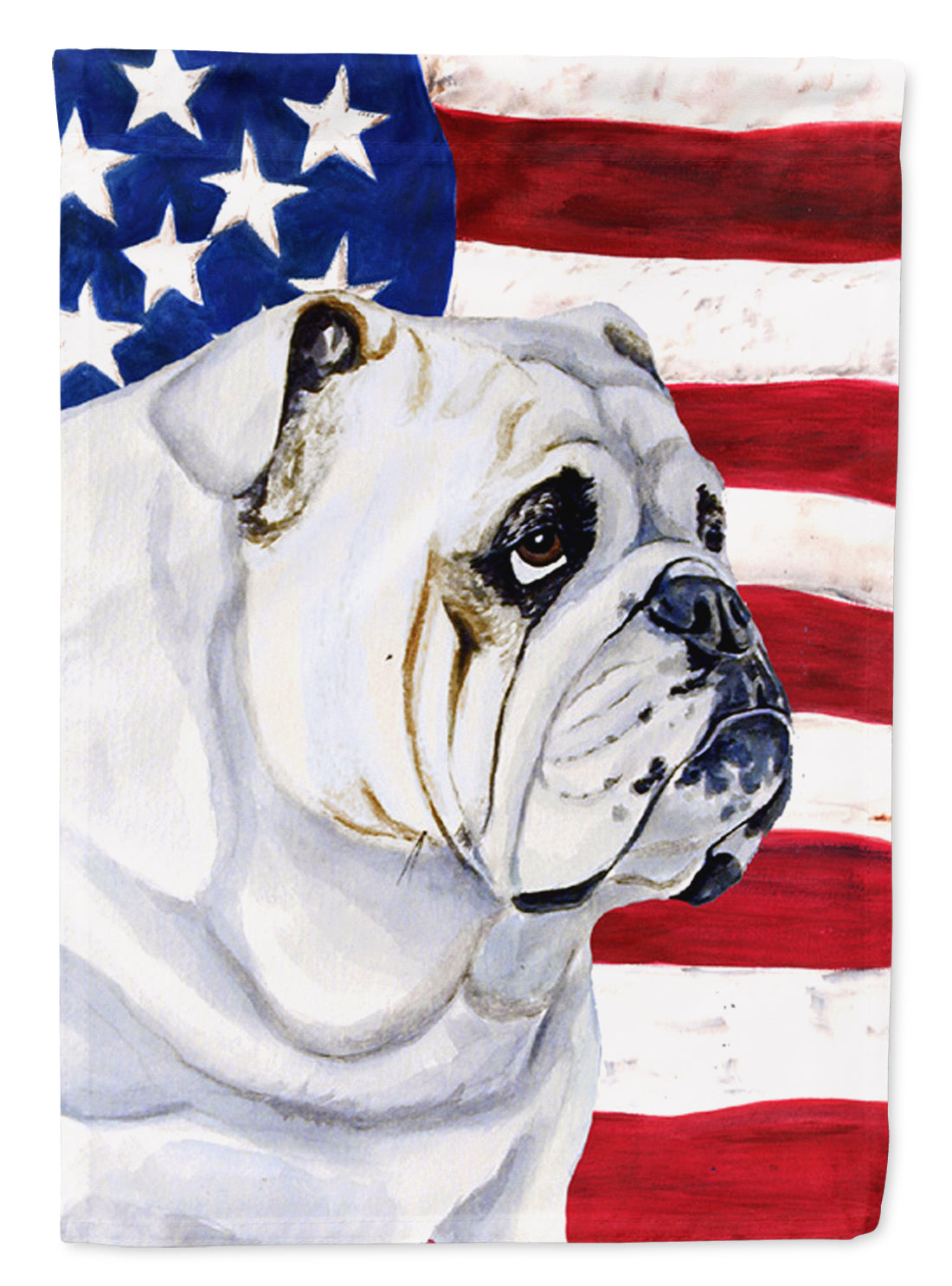 USA American Flag with English Bulldog Flag Garden Size.