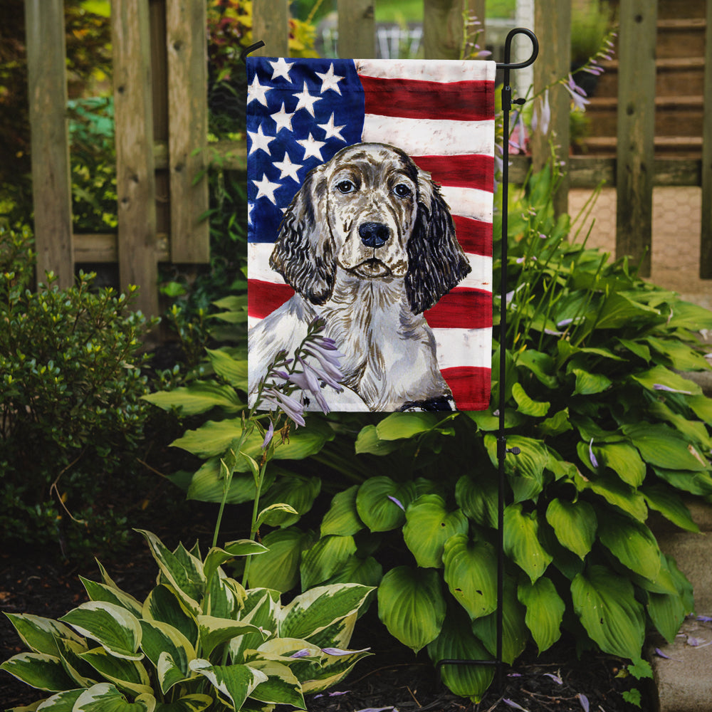 USA American Flag with English Setter Flag Garden Size.