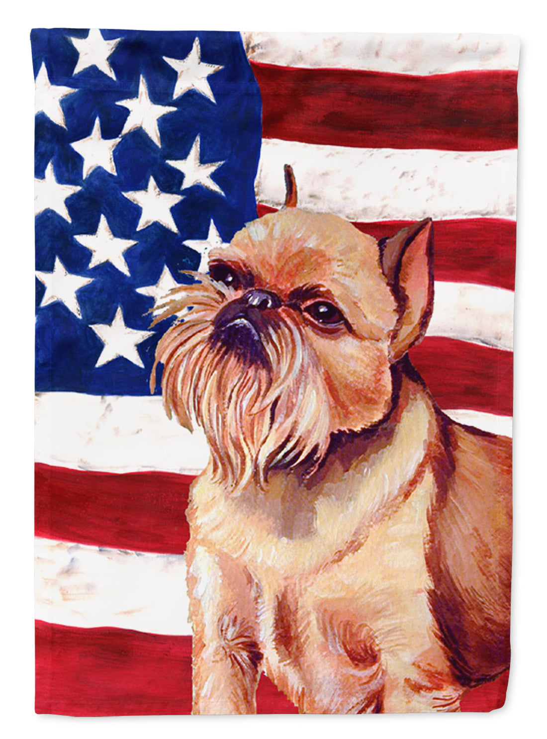 USA American Flag with Brussels Griffon Flag Garden Size.