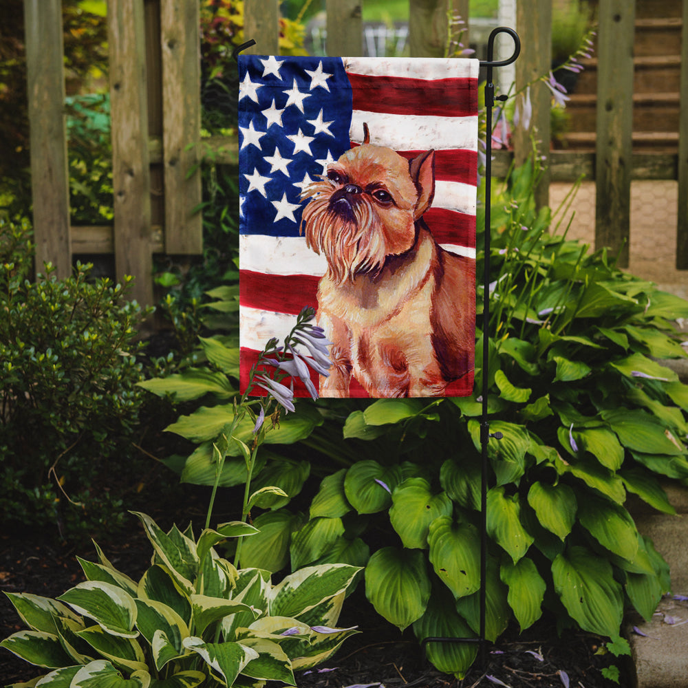 USA American Flag with Brussels Griffon Flag Garden Size.