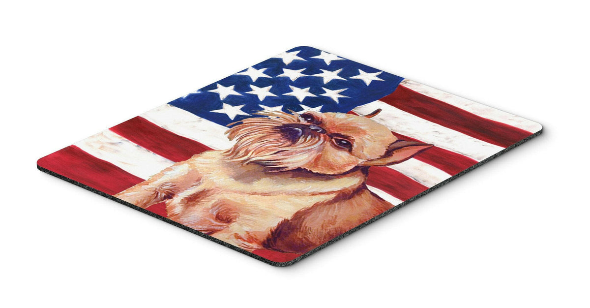 USA American Flag with Brussels Griffon Mouse Pad, Hot Pad or Trivet by Caroline&#39;s Treasures