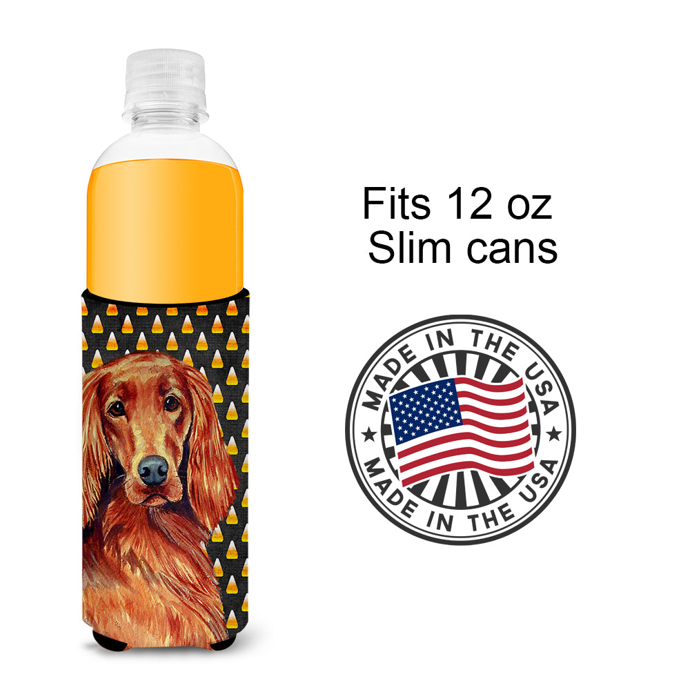 Irish Setter Candy Corn Halloween Portrait Ultra Beverage Insulators for slim cans LH9039MUK.