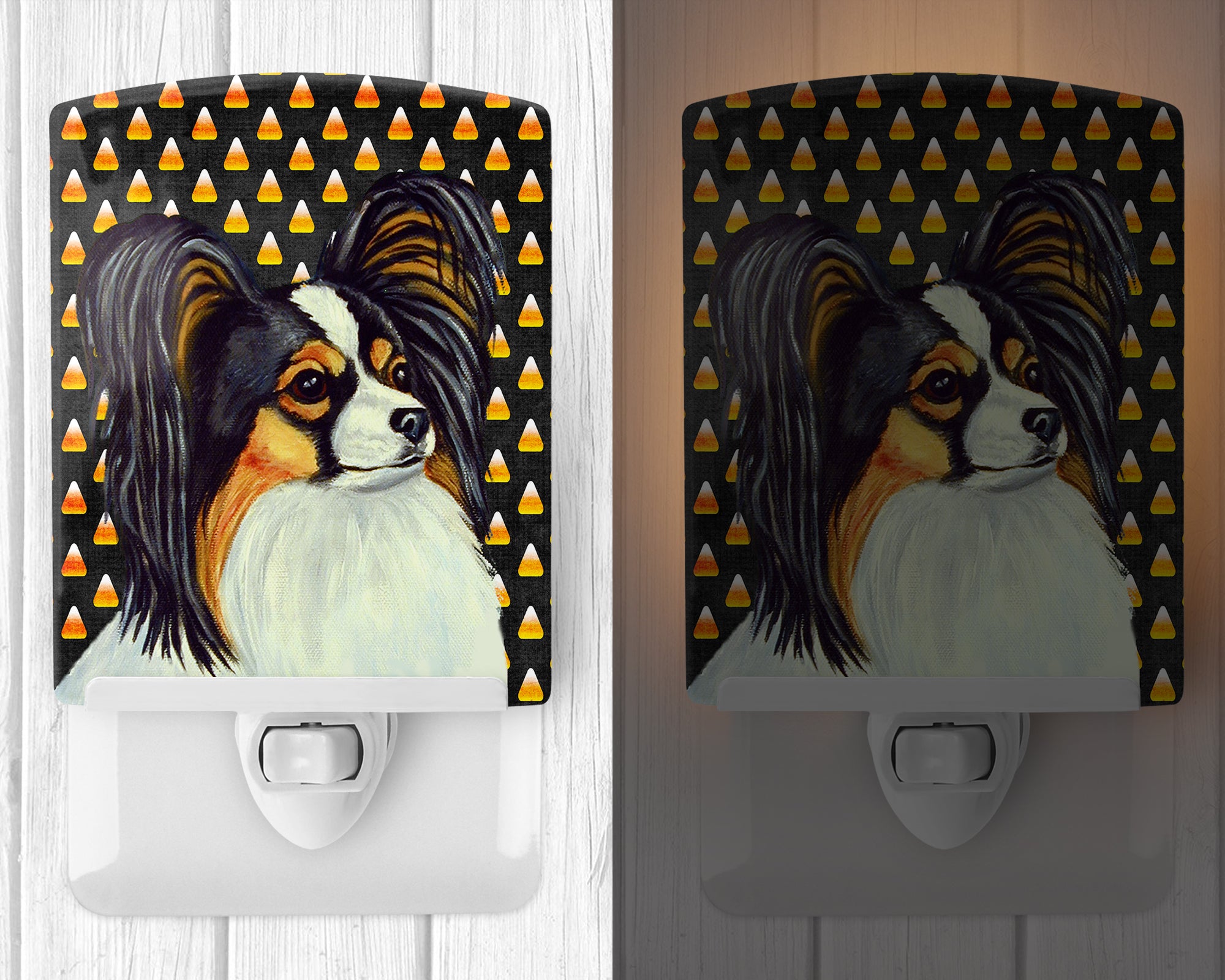 Papillon Candy Corn Halloween Portrait Ceramic Night Light LH9040CNL - the-store.com