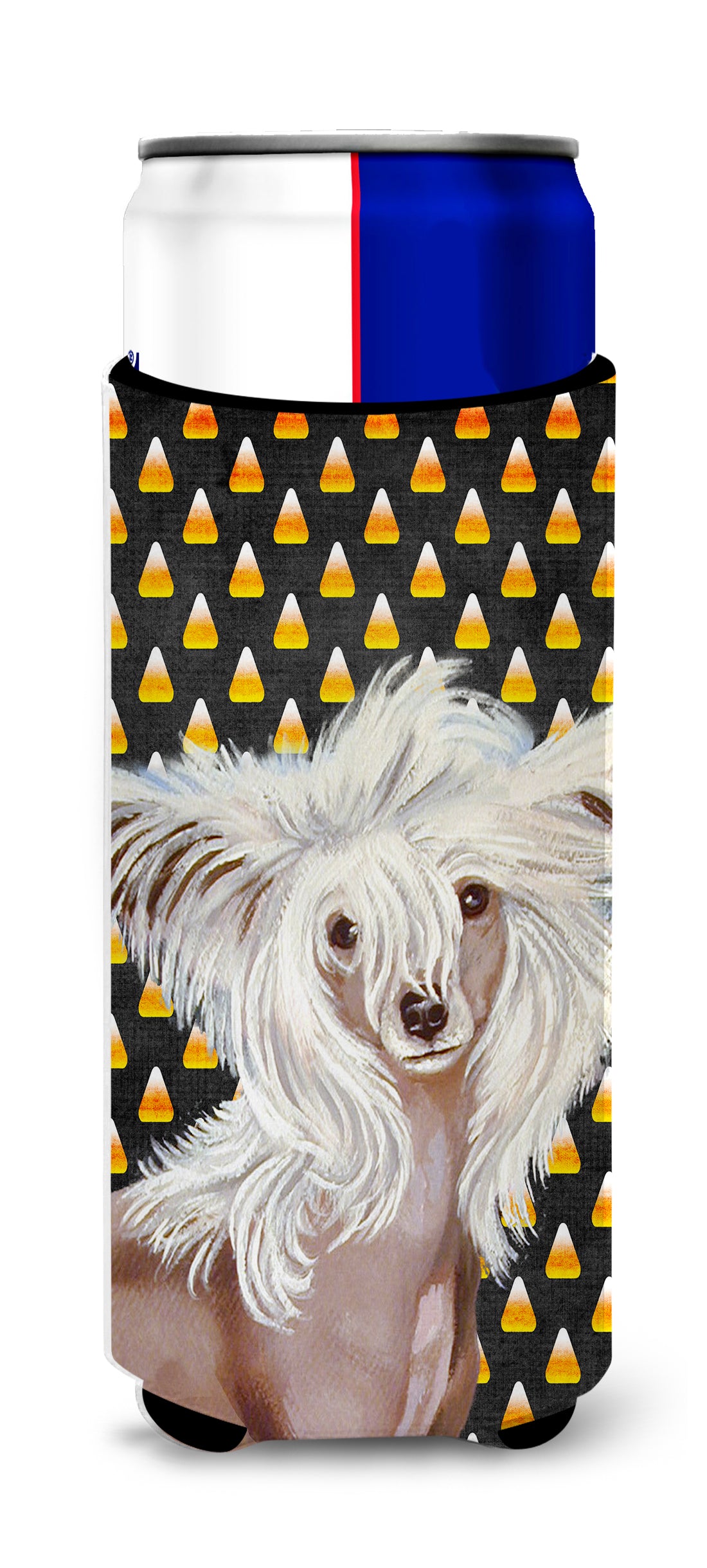 Chinese Crested Candy Corn Halloween Portrait Ultra Beverage Insulators for slim cans LH9042MUK.