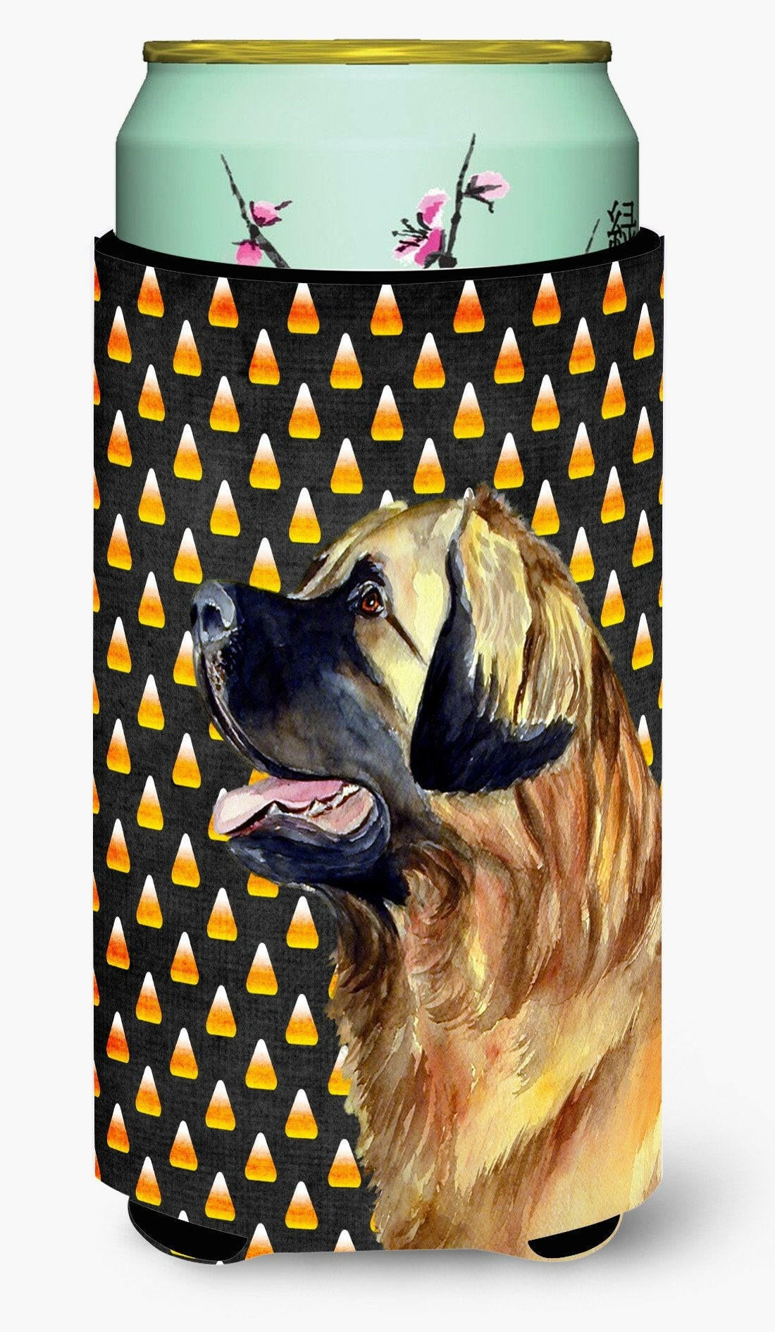 Leonberger Candy Corn Halloween Portrait  Tall Boy Beverage Insulator Beverage Insulator Hugger by Caroline&#39;s Treasures