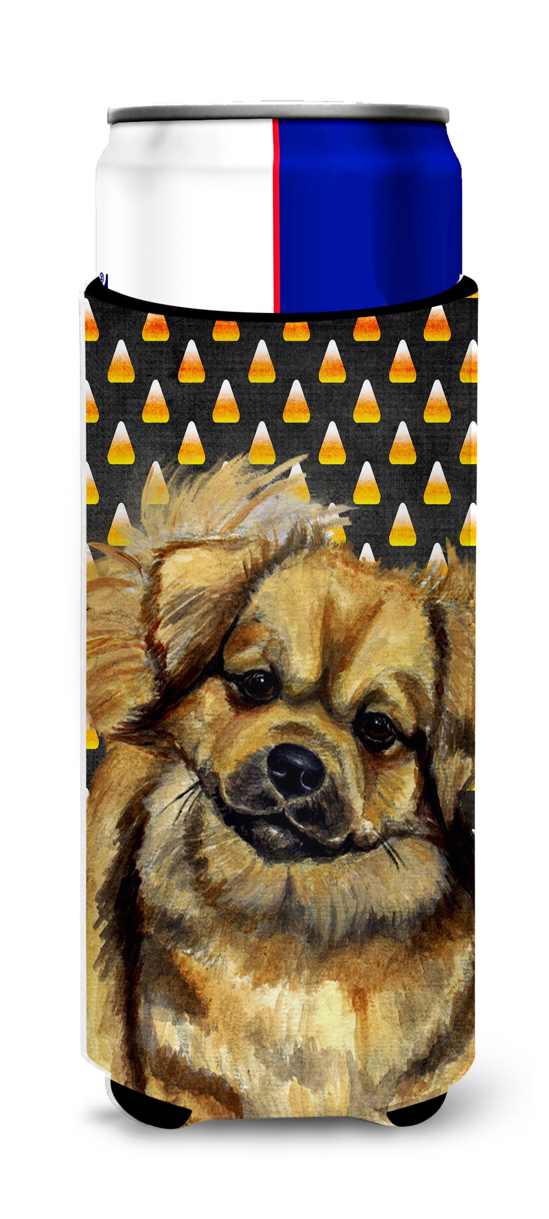 Tibetan Spaniel Candy Corn Halloween Portrait Ultra Beverage Insulators for slim cans LH9044MUK.