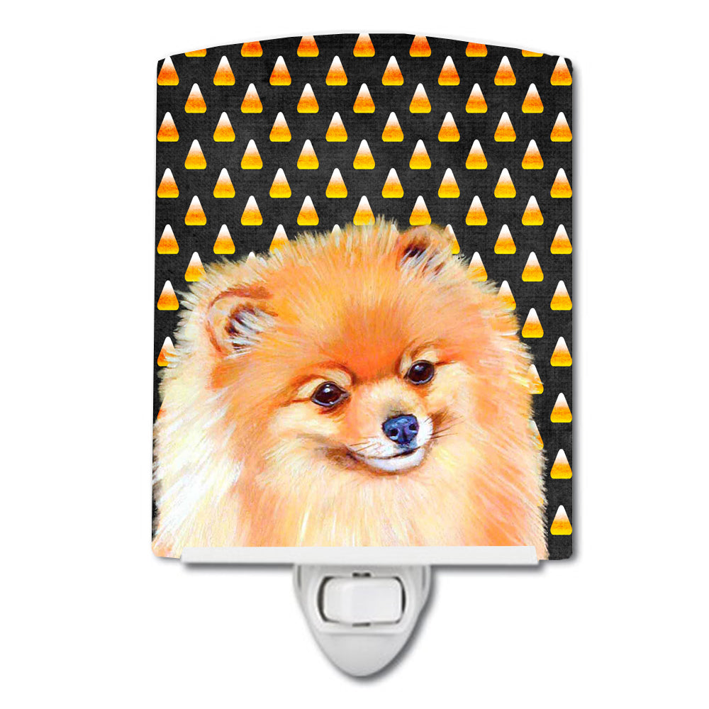 Pomeranian Candy Corn Halloween Portrait Ceramic Night Light LH9045CNL - the-store.com