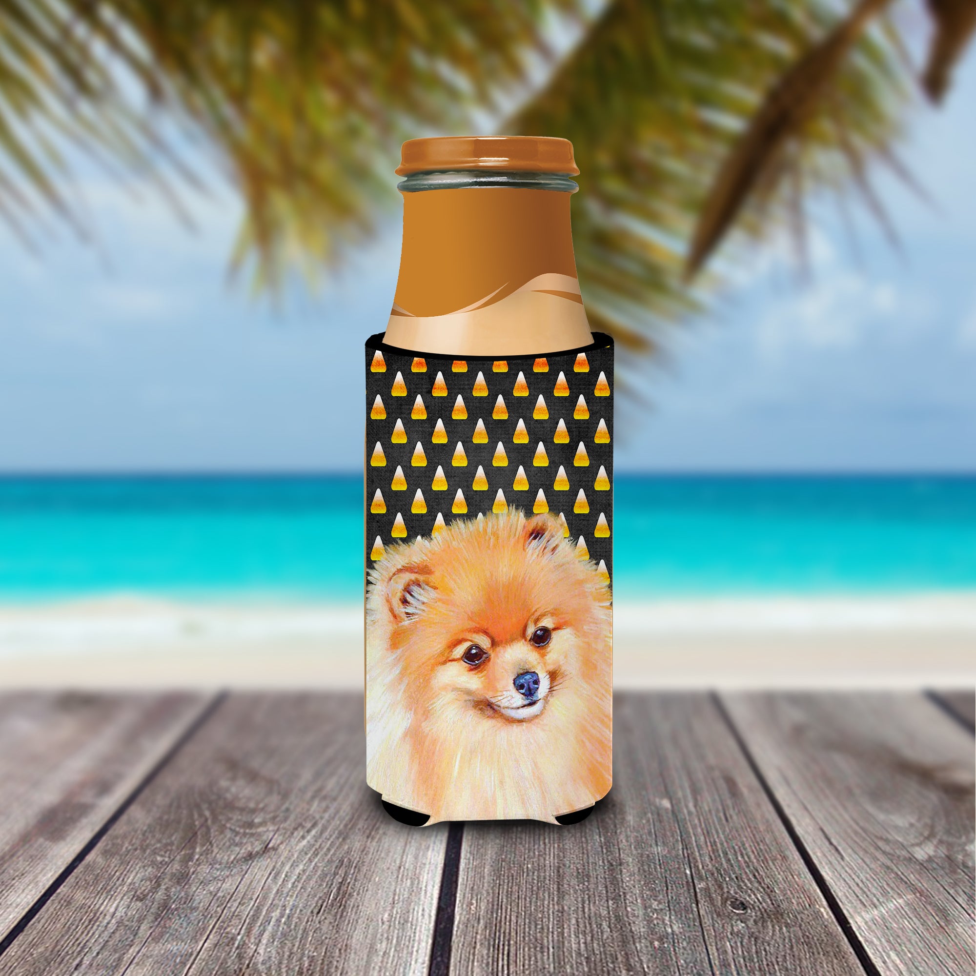 Pomeranian Candy Corn Halloween Portrait Ultra Beverage Insulators for slim cans LH9045MUK.