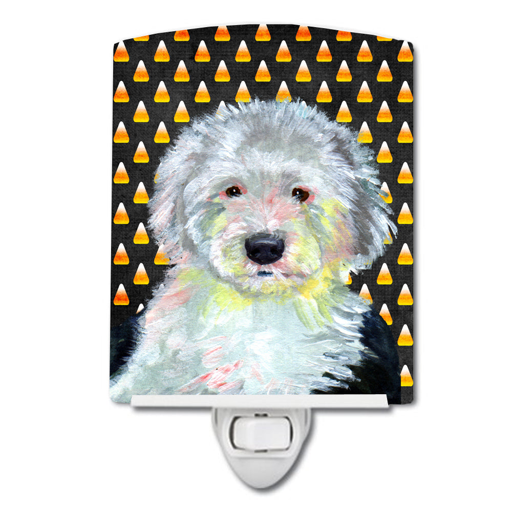 Old English Sheepdog Candy Corn Halloween Portrait Ceramic Night Light LH9046CNL - the-store.com