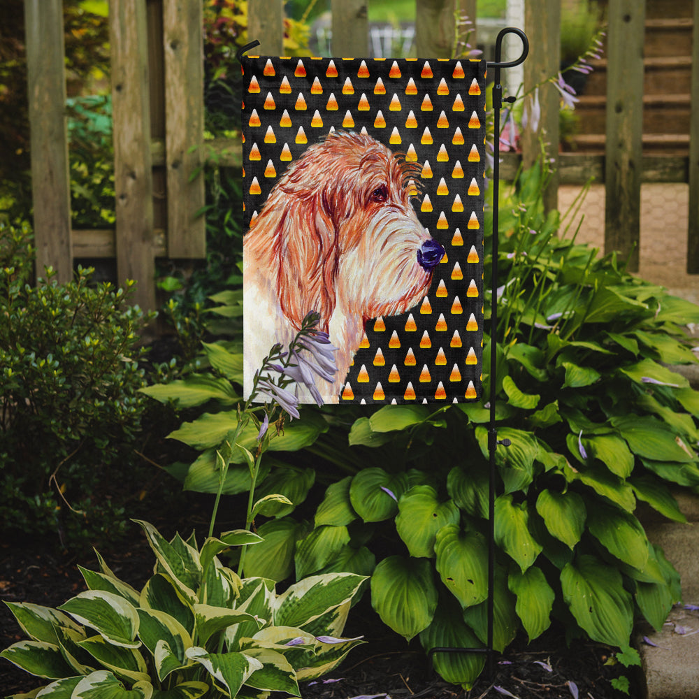 Petit Basset Griffon Vendeen Candy Corn Halloween Portrait Flag Garden Size.